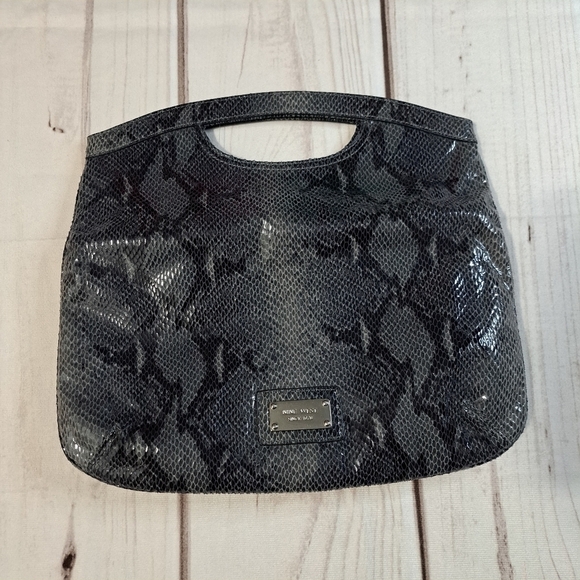 Nine West Snake Print Envelope Purse Hand Bag Fold Em Clutch - Picture 2 of 12